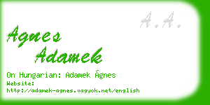 agnes adamek business card